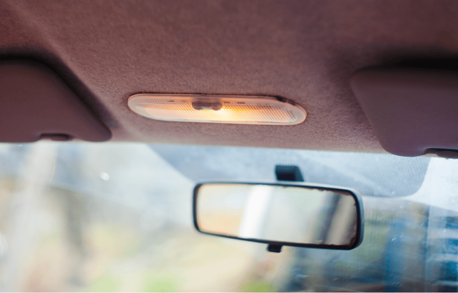 Interior light in car.